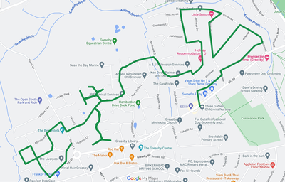 Greasby North Santa Sleigh Route