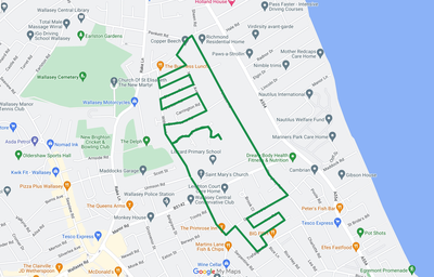 Wallasey Withens Lane Santa Sleigh Route