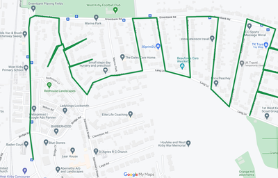 West Kirby Avenues (Greenbank) Santa Sleigh Route