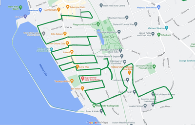 West Kirby Flat Santa Sleigh Route
